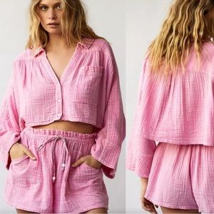 Free People Pink Jumpsuit Set
